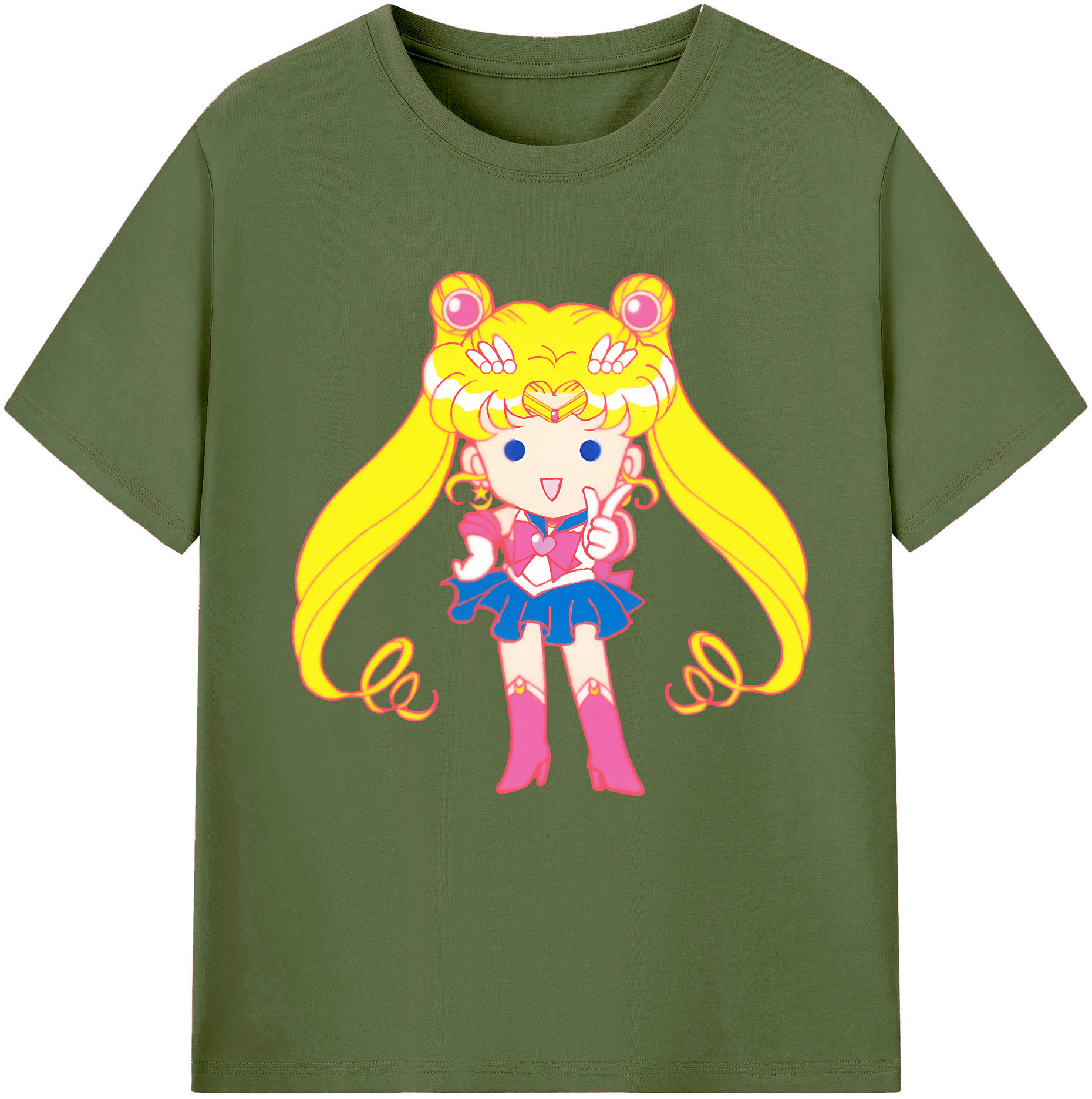 （画像用） 美少女戦士セーラームーン 月野 うさぎ つきの うさぎ Sailor Moon Tsukino Usagi 綿100％半袖Tシャツ（フロントプリント）